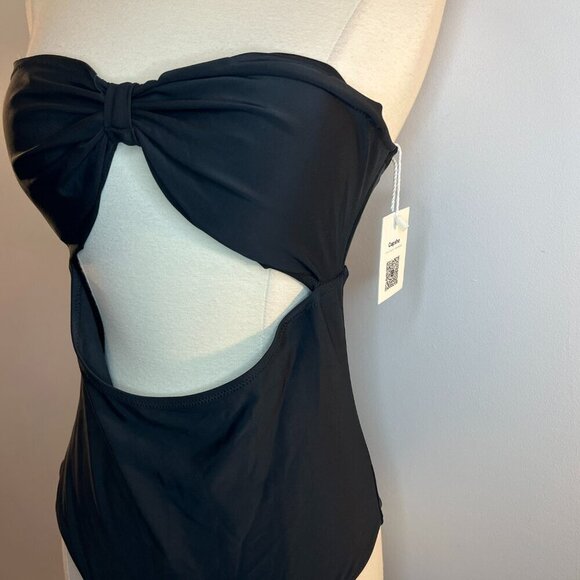Cupshe Women's Black Cut Out One-Piece Swimsuit - Size Large - NWT - Picture 2 of 4
